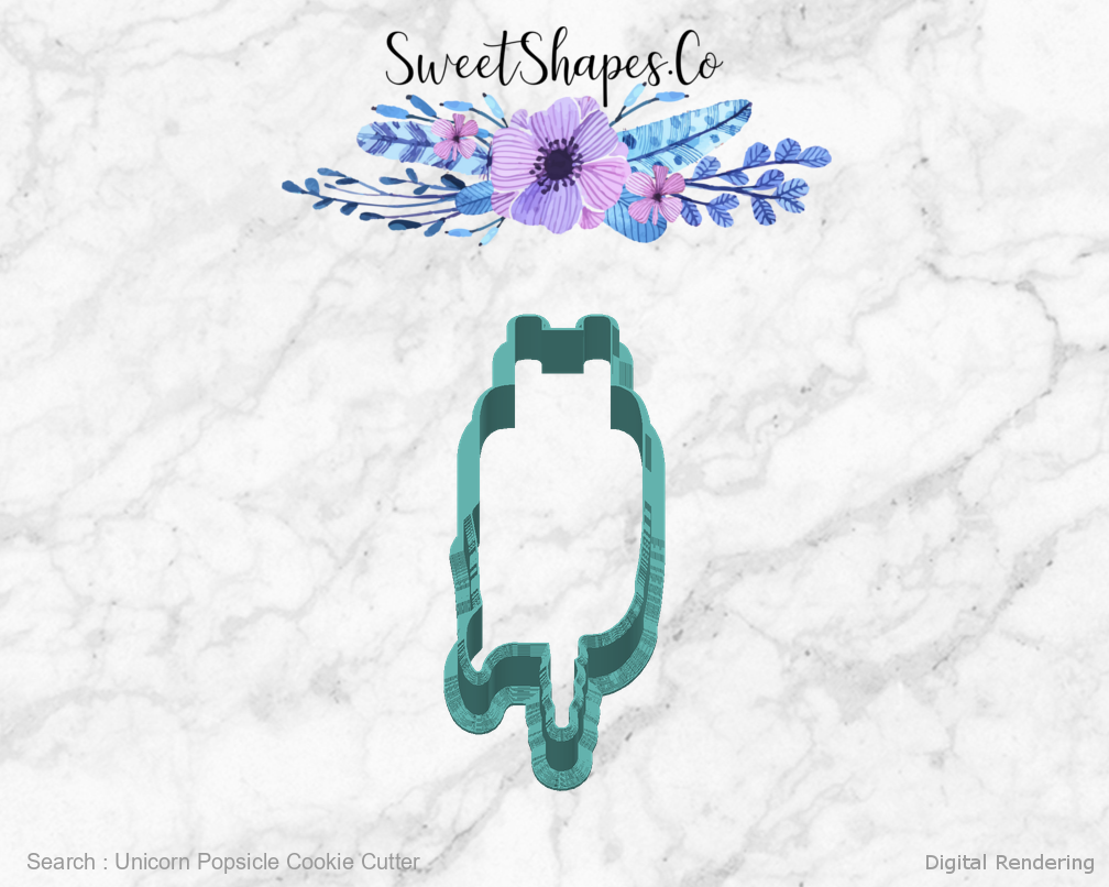 Unicorn Popsicle Cookie Cutter — back view