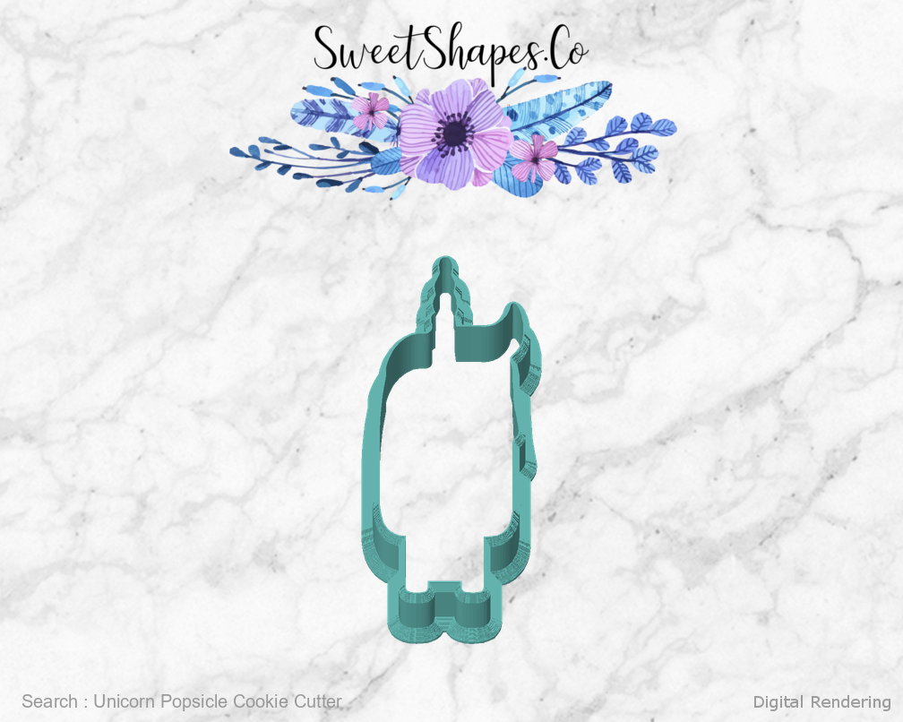 Unicorn Popsicle Cookie Cutter — front view