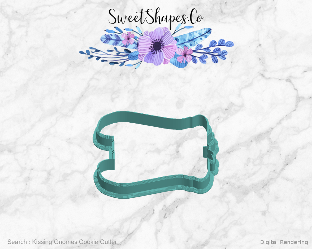 Kissing Gnomes Cookie Cutter — left view