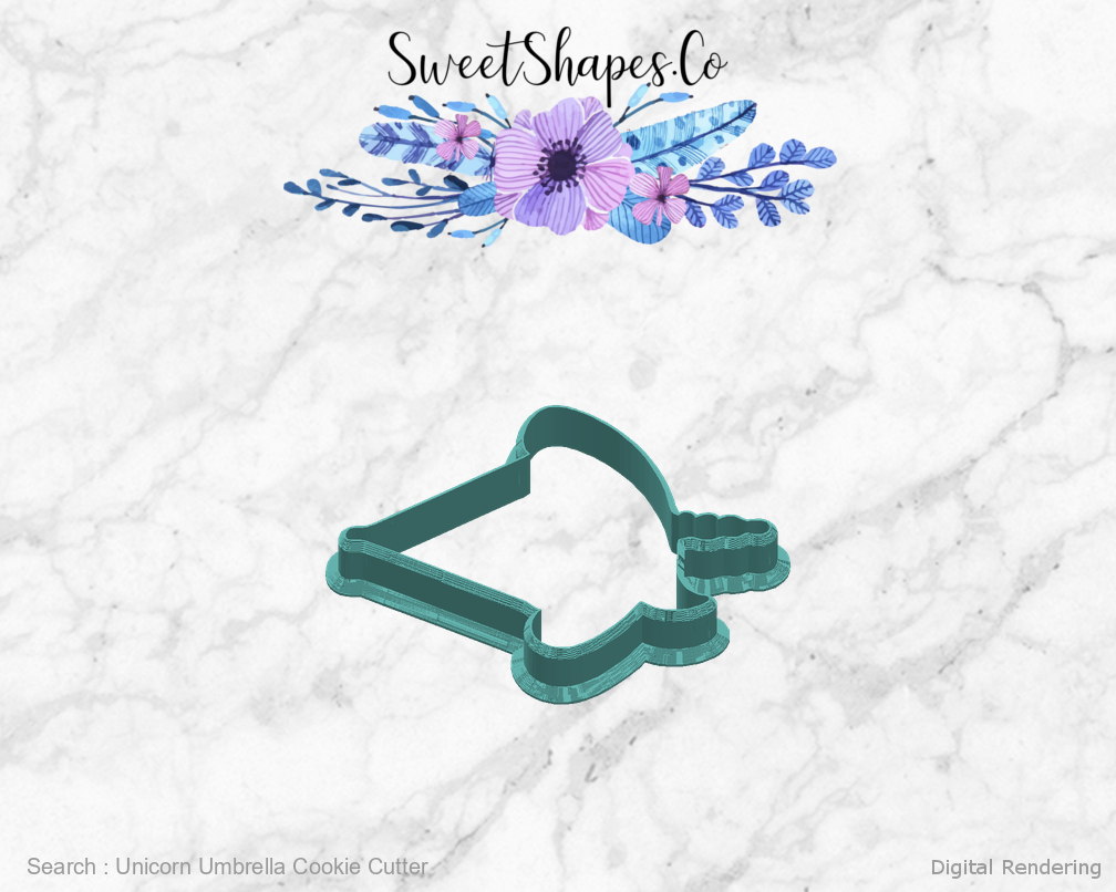 Unicorn Umbrella Cookie Cutter — right view