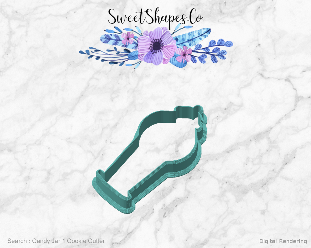 Candy Jar 1 Cookie Cutter — angled front view