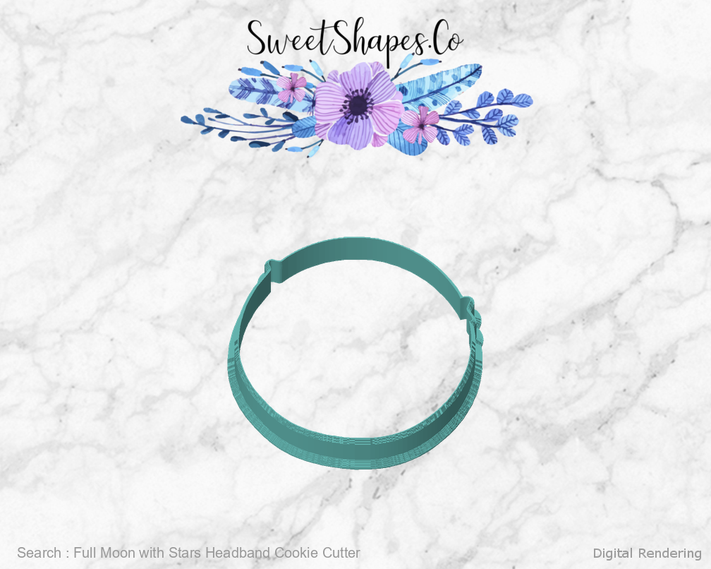 Full Moon with Stars Headband Cookie Cutter — front view