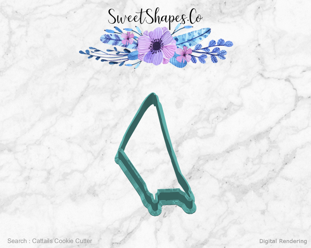 Cattails Cookie Cutter — back view