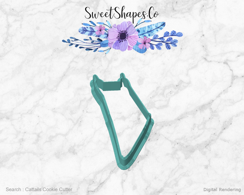 Cattails Cookie Cutter — front view