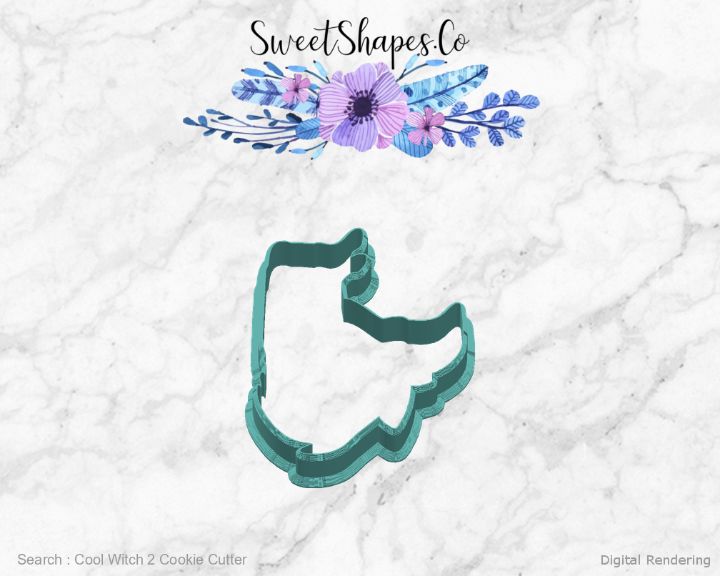 Cool Witch 2 Cookie Cutter — right view