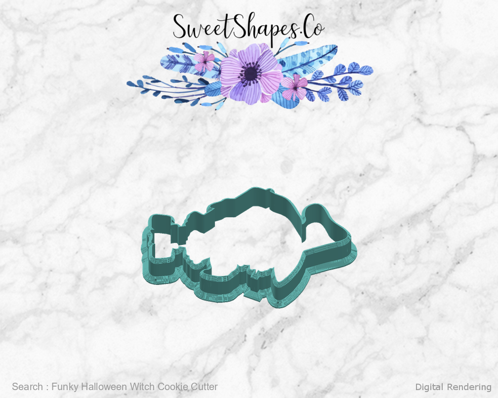 Funky Halloween Witch Cookie Cutter — right view