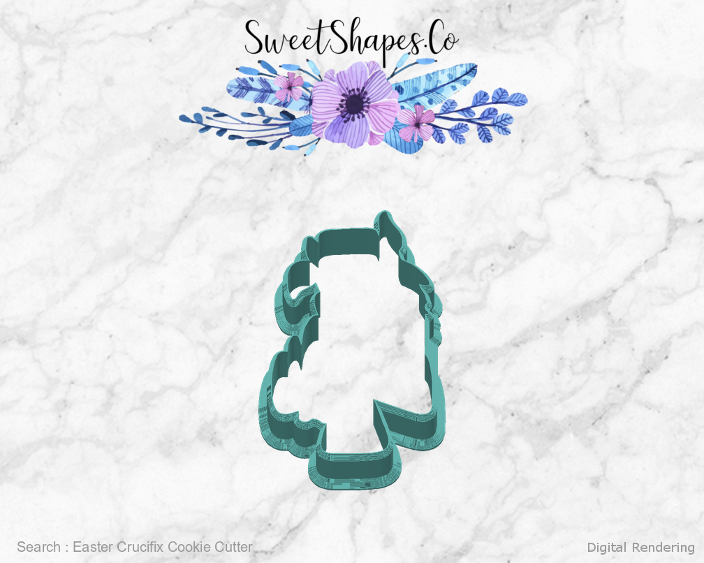 Easter Crucifix Cookie Cutter — back view