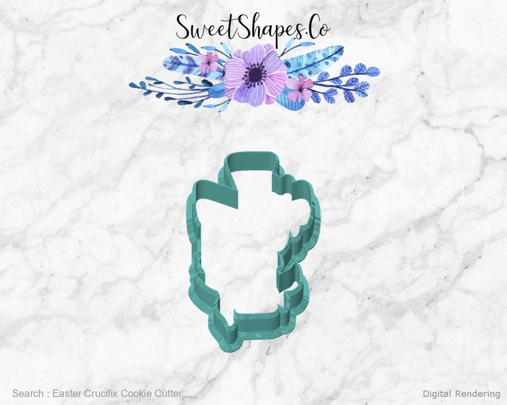Easter Crucifix Cookie Cutter — front view