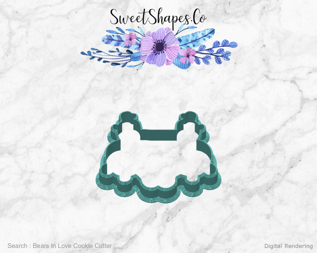 Bears In Love Cookie Cutter — back view