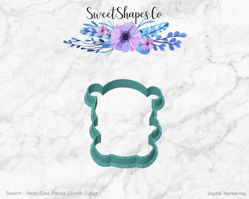 Heart Eyes Panda Cookie Cutter — front view