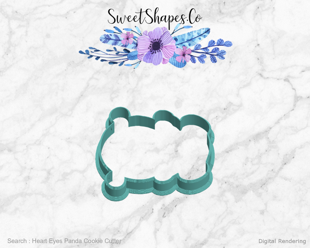 Heart Eyes Panda Cookie Cutter — left view