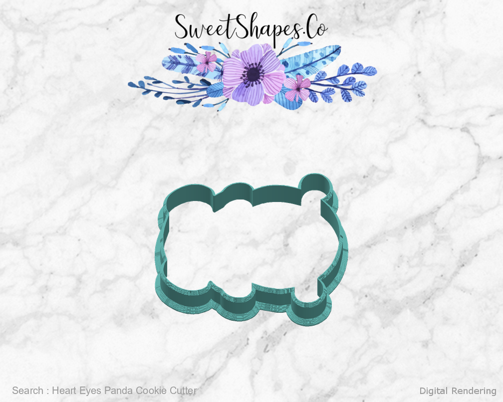Heart Eyes Panda Cookie Cutter — right view