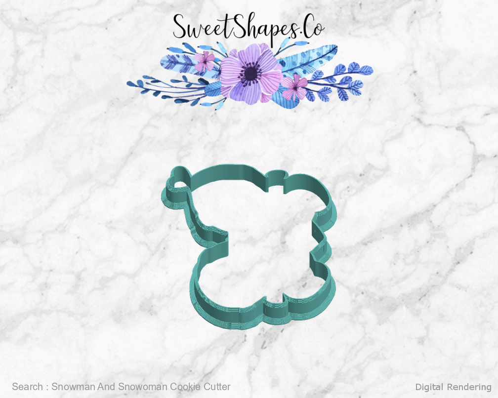 Snowman And Snowoman Cookie Cutter — left view