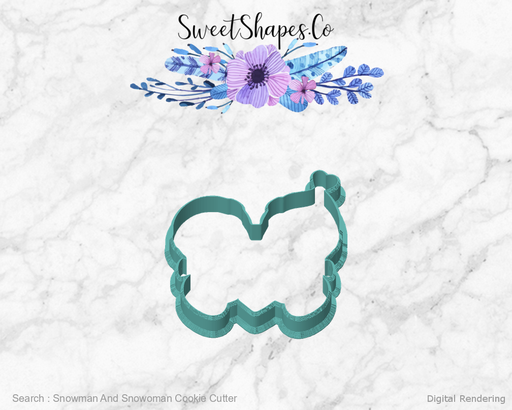 Snowman And Snowoman Cookie Cutter — front view
