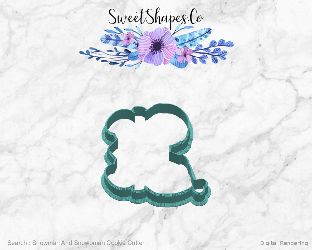 Snowman And Snowoman Cookie Cutter — right view