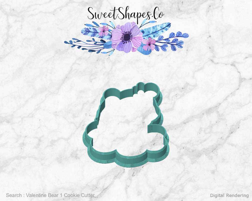 Valentine Bear 1 Cookie Cutter — front view