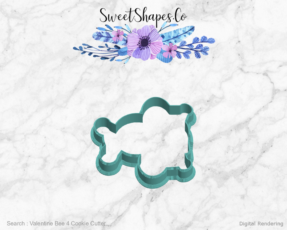 Valentine Bee 4 Cookie Cutter — left view
