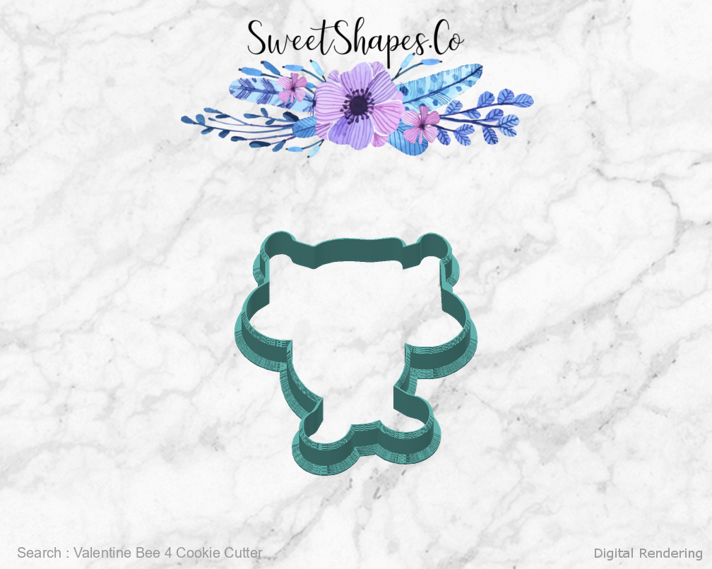 Valentine Bee 4 Cookie Cutter — back view