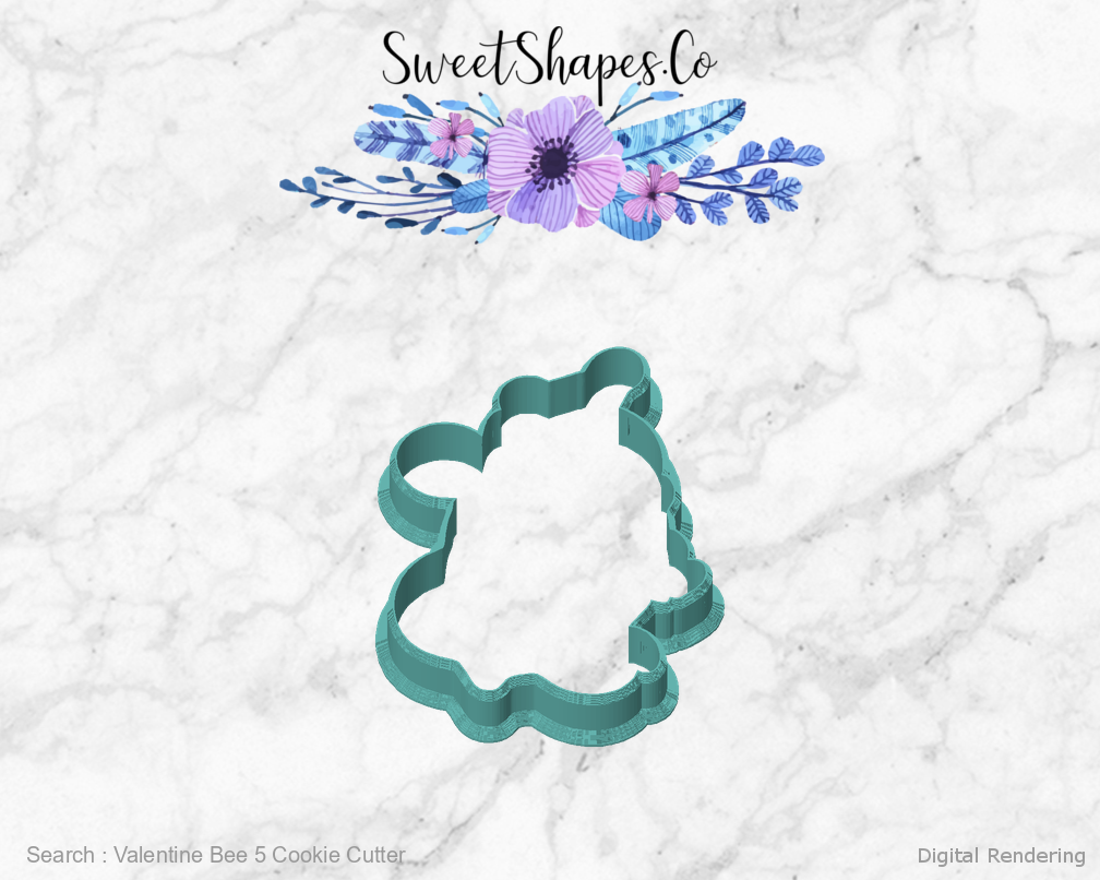 Valentine Bee 5 Cookie Cutter — front view