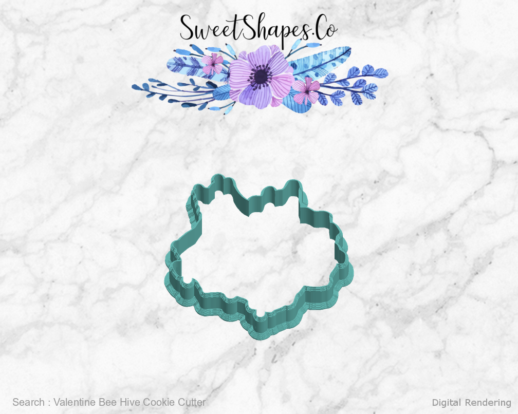 Valentine Bee Hive Cookie Cutter — left view
