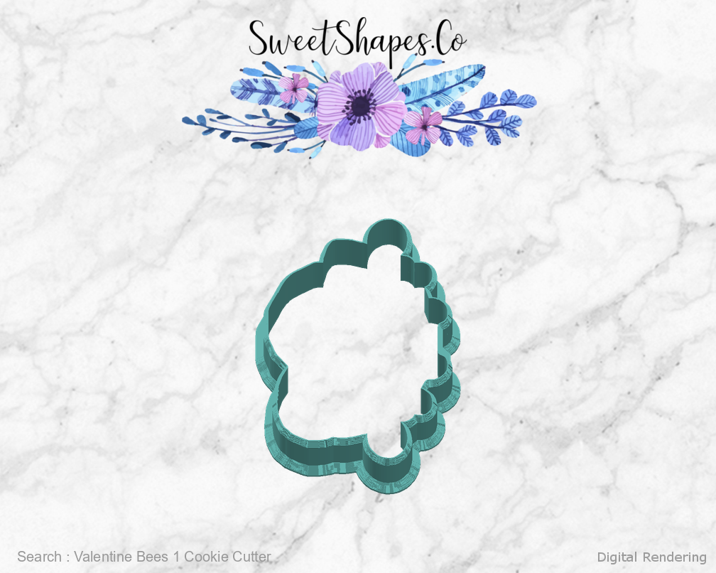 Valentine Bees 1 Cookie Cutter — right view