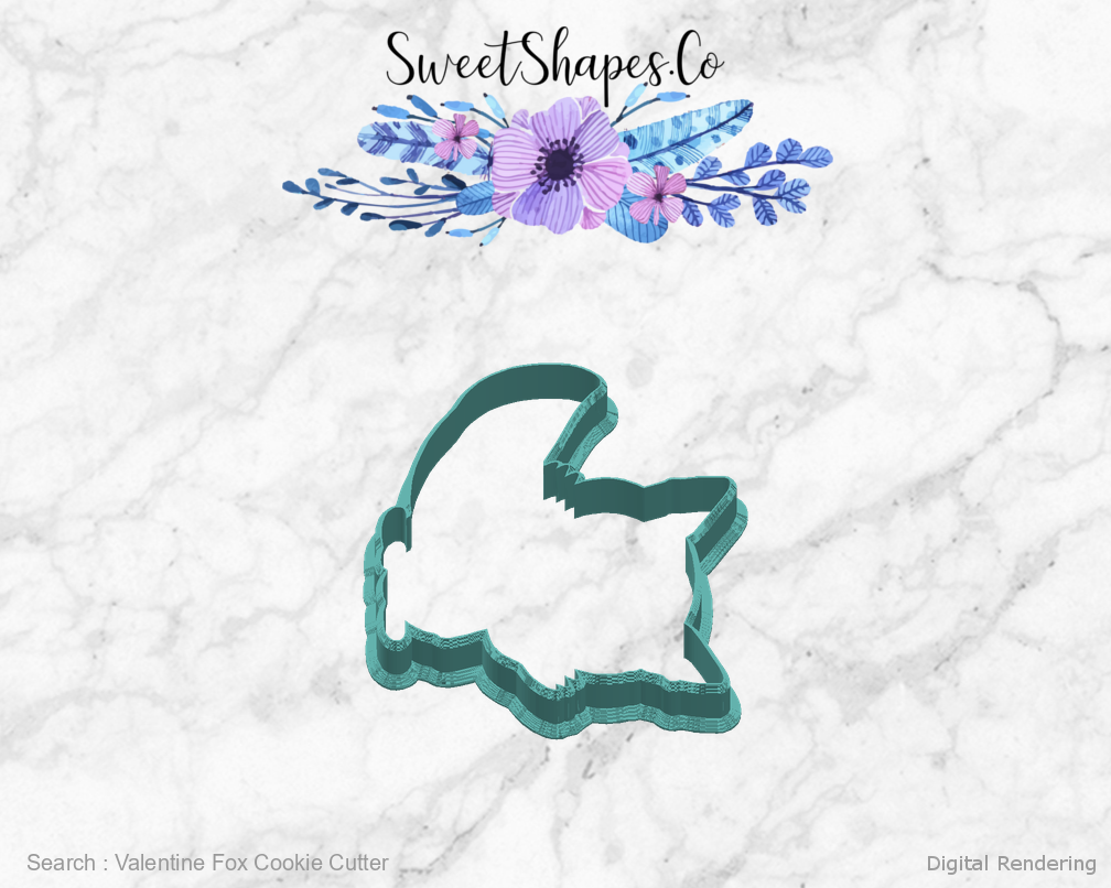Valentine Fox Cookie Cutter — right view