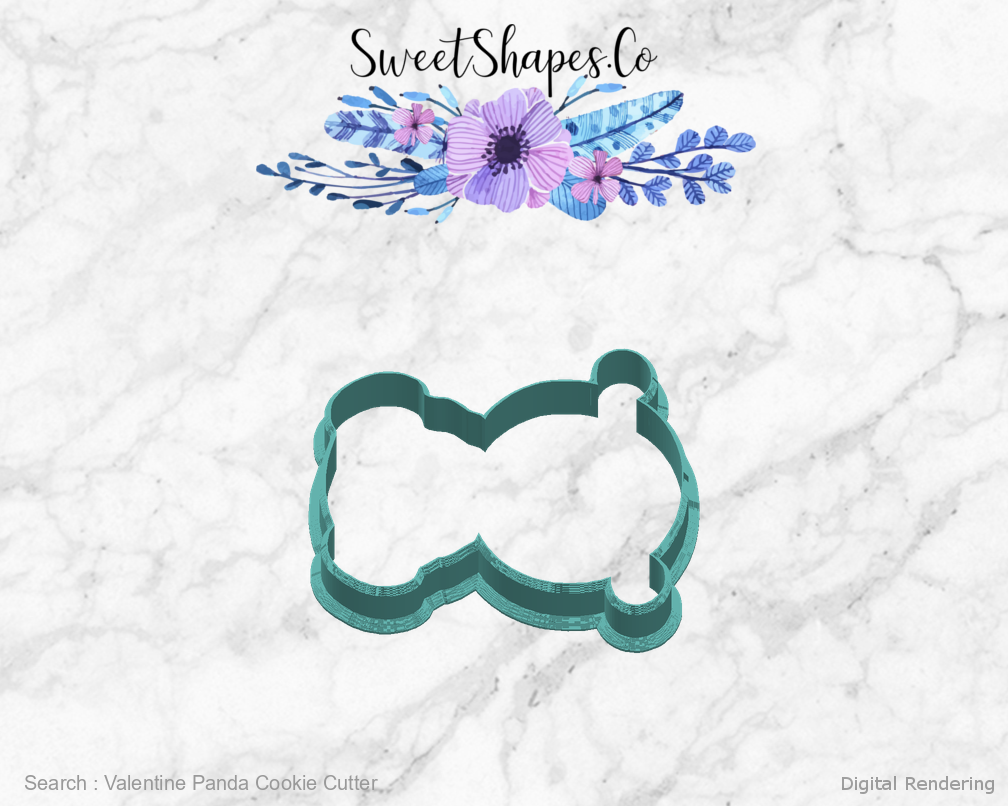 Valentine Panda Cookie Cutter — right view