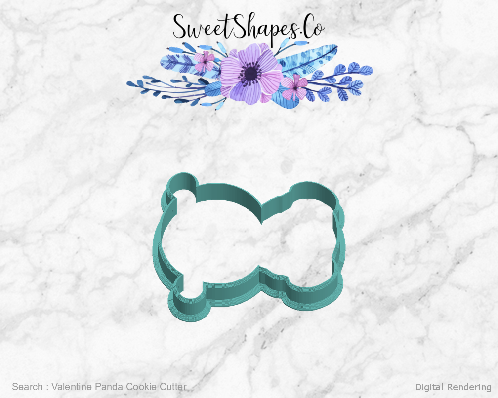 Valentine Panda Cookie Cutter — left view