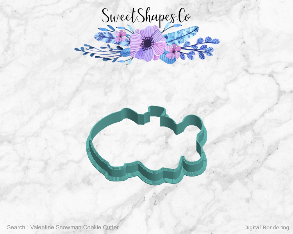 Valentine Snowman Cookie Cutter — left view