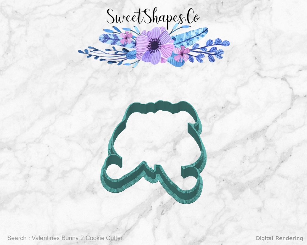 Valentines Bunny 2 Cookie Cutter — back view