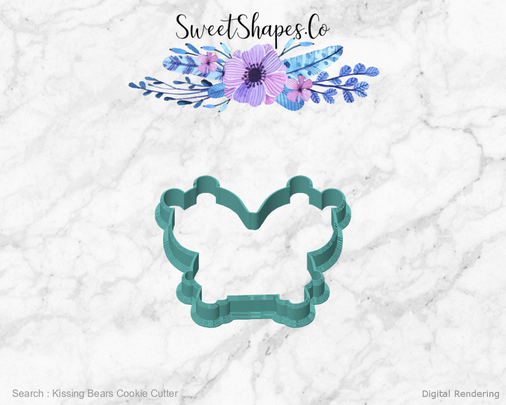 Kissing Bears Cookie Cutter — front view