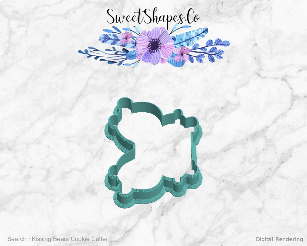 Kissing Bears Cookie Cutter — left view