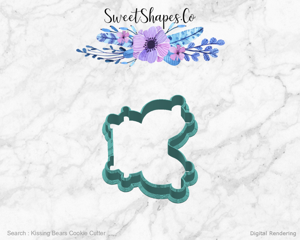 Kissing Bears Cookie Cutter — right view