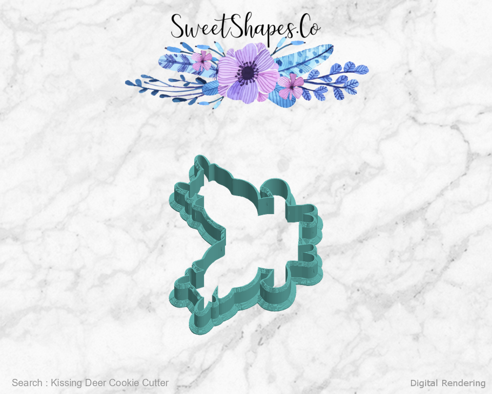 Kissing Deer Cookie Cutter — left view