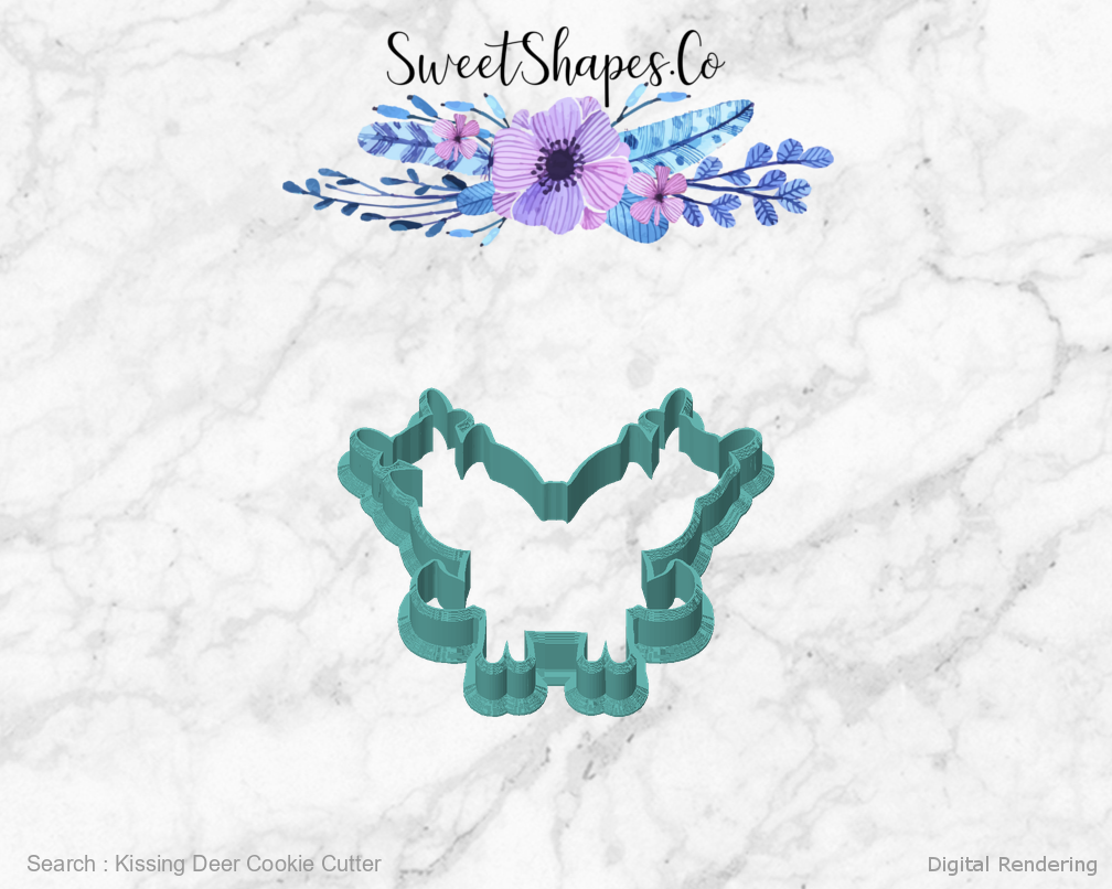 Kissing Deer Cookie Cutter — front view