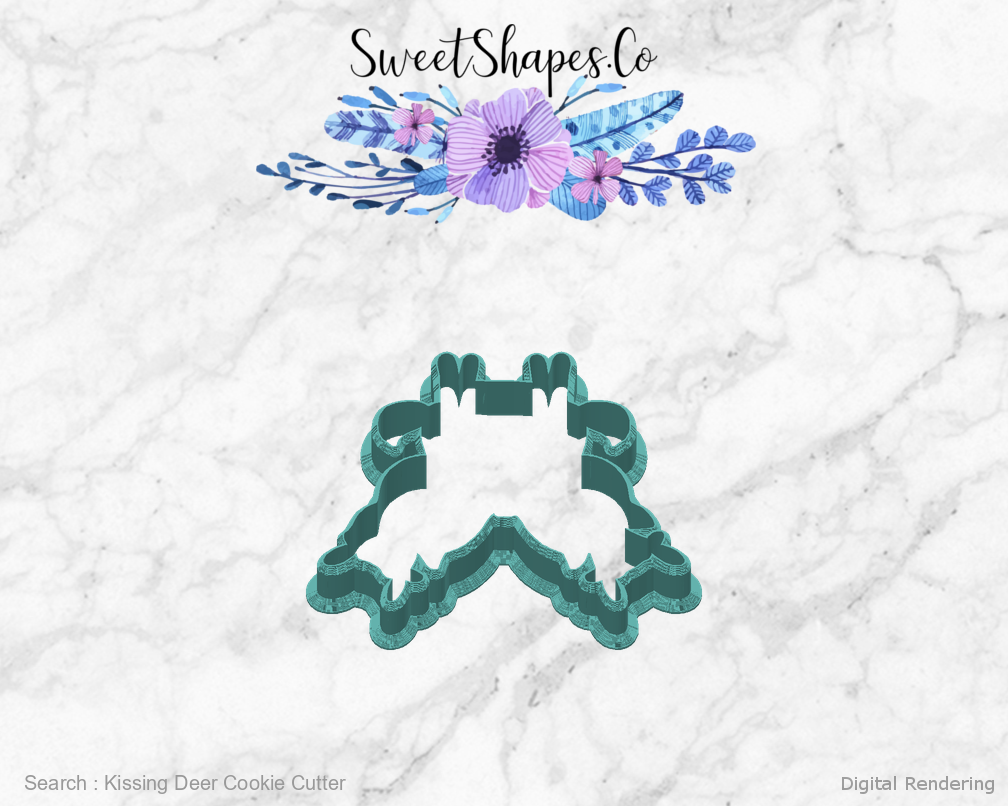 Kissing Deer Cookie Cutter — back view