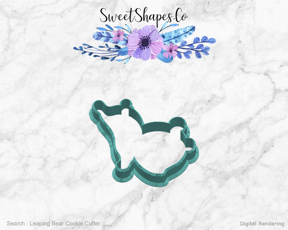 Leaping Bear Cookie Cutter — right view