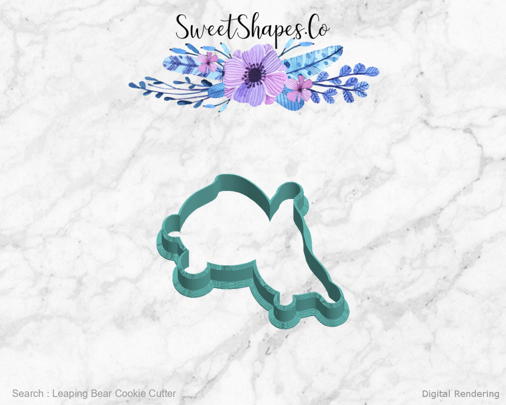Leaping Bear Cookie Cutter — left view