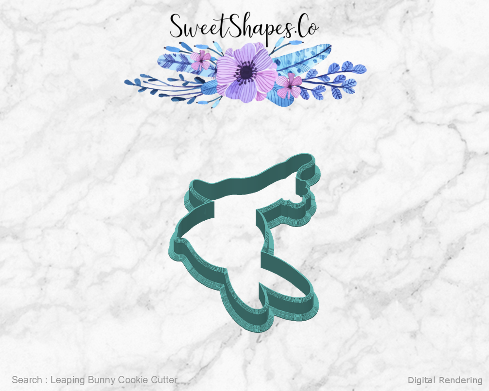 Leaping Bunny Cookie Cutter — back view