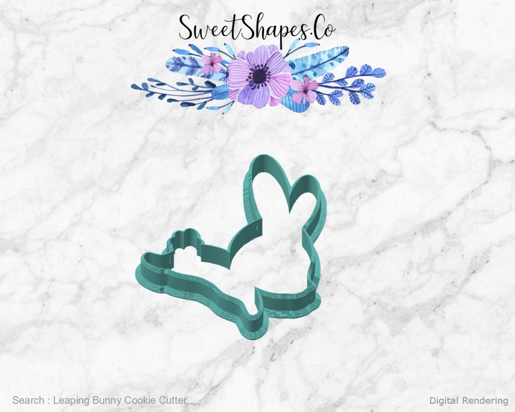 Leaping Bunny Cookie Cutter — angled front view