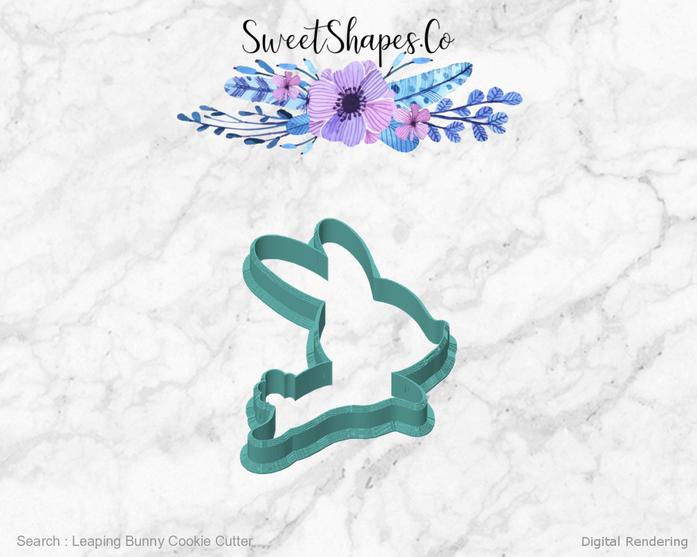 Leaping Bunny Cookie Cutter — front view