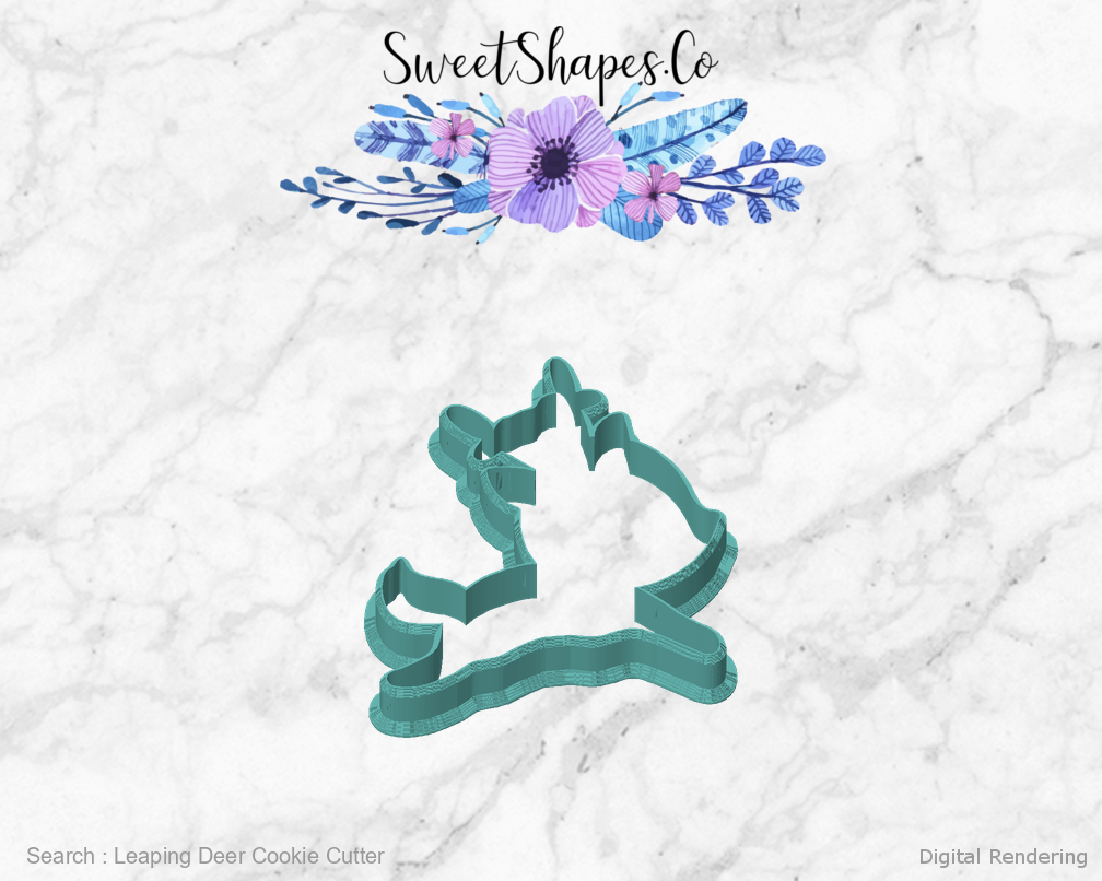 Leaping Deer Cookie Cutter — front view