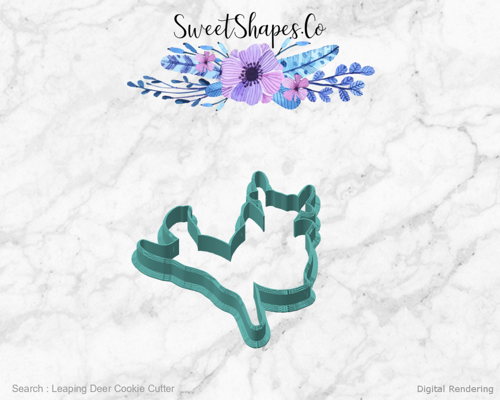 Leaping Deer Cookie Cutter — angled front view