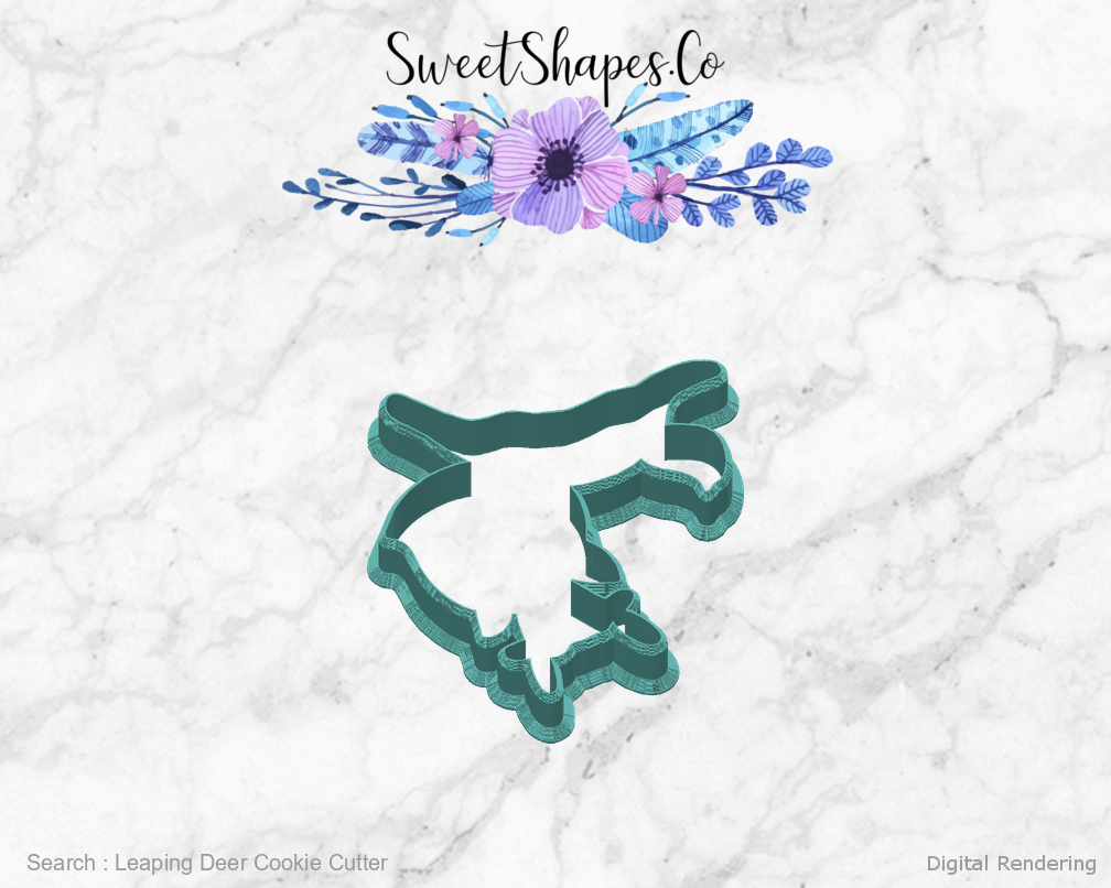 Leaping Deer Cookie Cutter — back view
