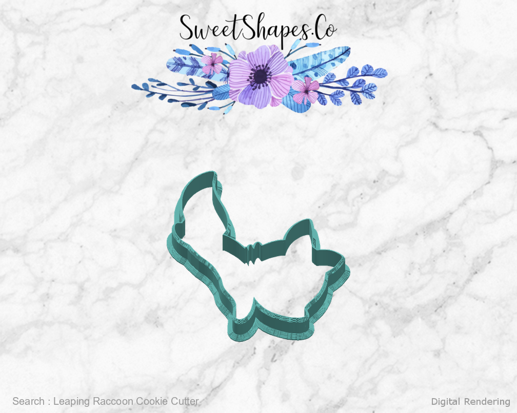 Leaping Raccoon Cookie Cutter — right view