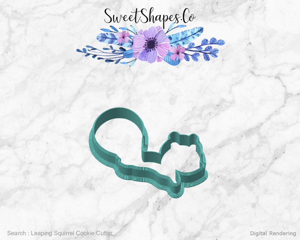 Leaping Squirrel Cookie Cutter — angled front view