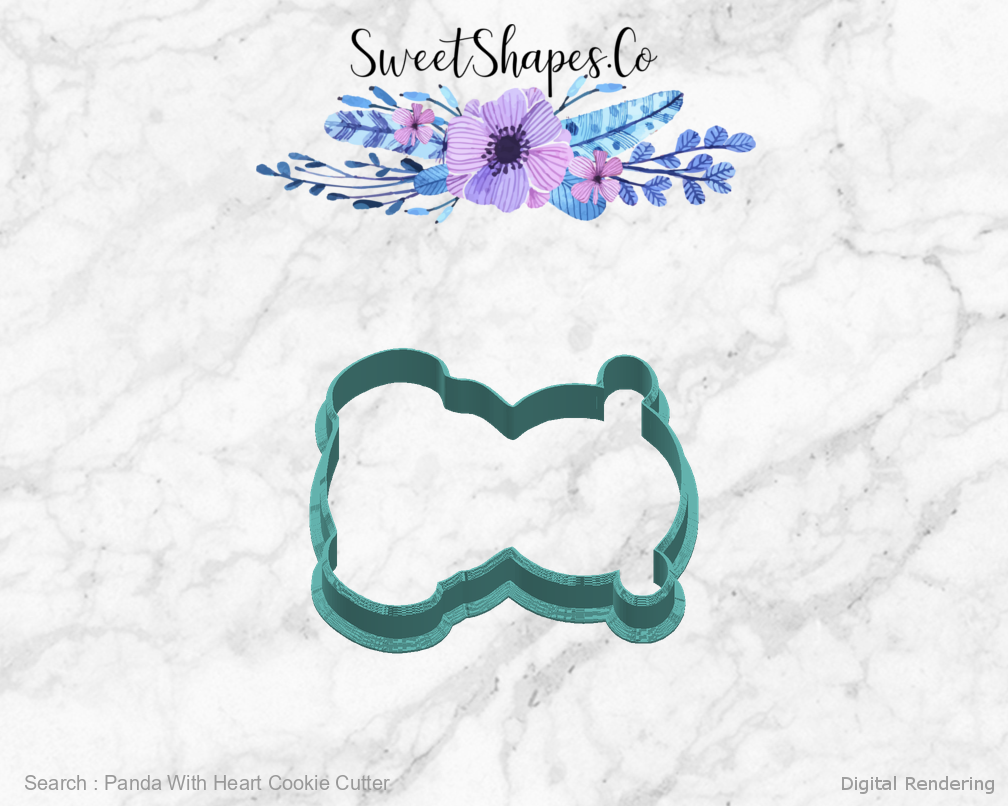 Panda With Heart Cookie Cutter — right view
