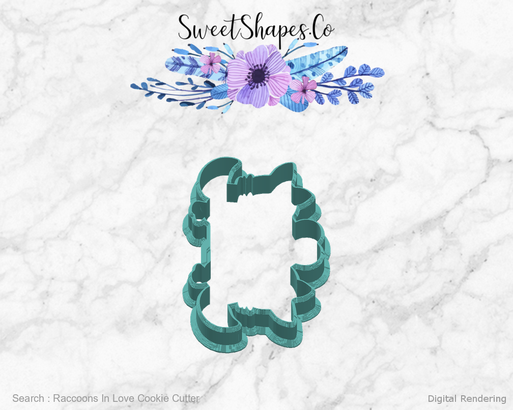 Raccoons In Love Cookie Cutter — right view