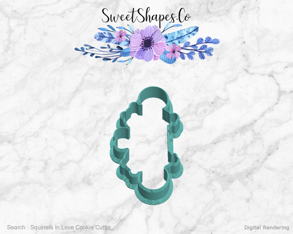 Squirrels In Love Cookie Cutter — left view
