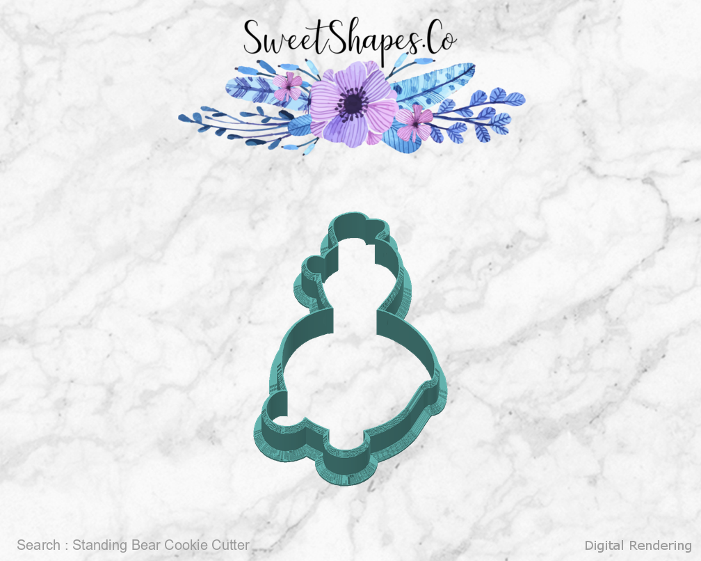 Standing Bear Cookie Cutter — back view